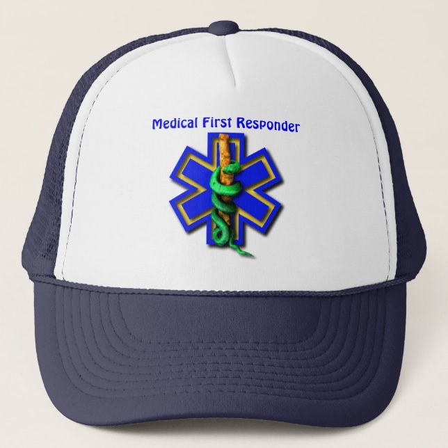 EMS Star of Life Medical First Responder Trucker Hat (Front)