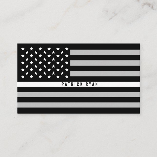 EMS Thin White Line American Flag Professional Business Card (Front)