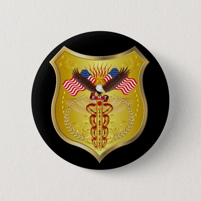 EMT-1-V-1 6 CM ROUND BADGE (Front)