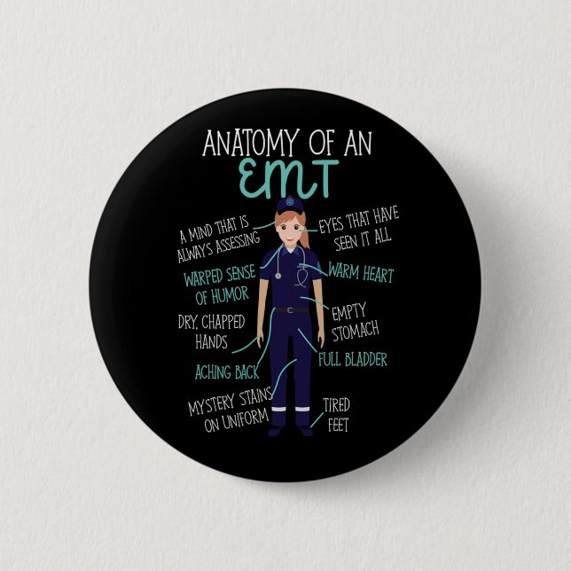 Emt Anatomy Of An Emt  6 Cm Round Badge (Front)
