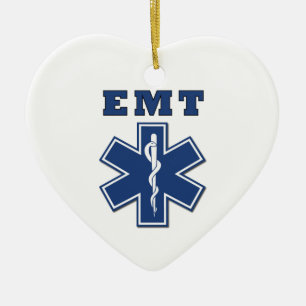 EMT BLUE STAR OF LIFE CERAMIC TREE DECORATION
