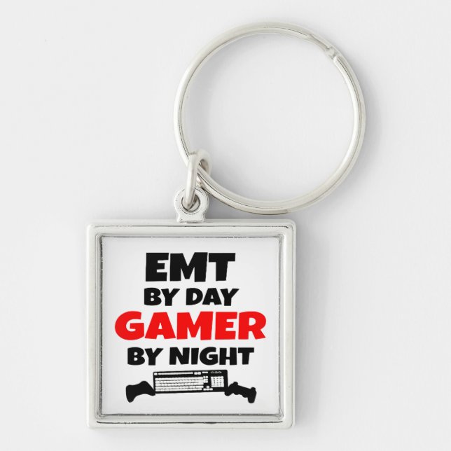 EMT by Day Gamer by Night Key Ring (Front)
