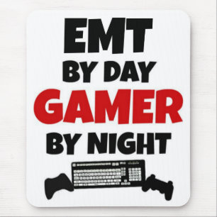 EMT by Day Gamer by Night Mouse Mat