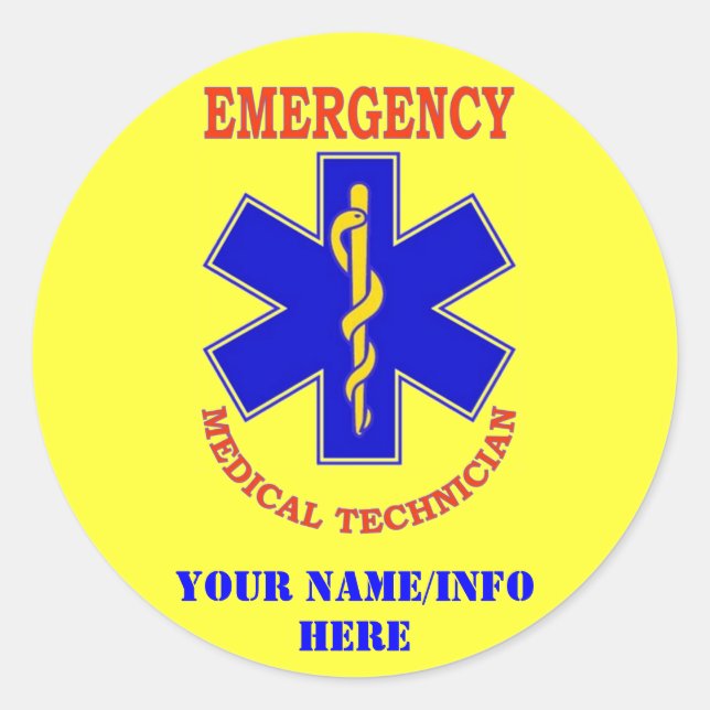 EMT CLASSIC ROUND STICKER (Front)