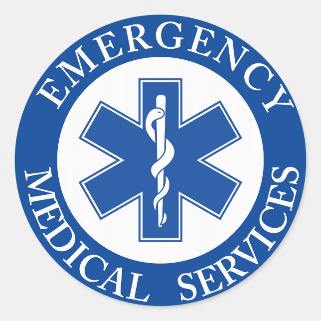 EMT Classic Style Medic Round Sticker (Front)