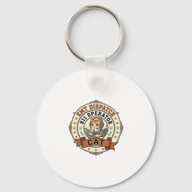 EMT Dispatch 911 Operator Cat EMT Dispatch 911 Ope Key Ring (Front)