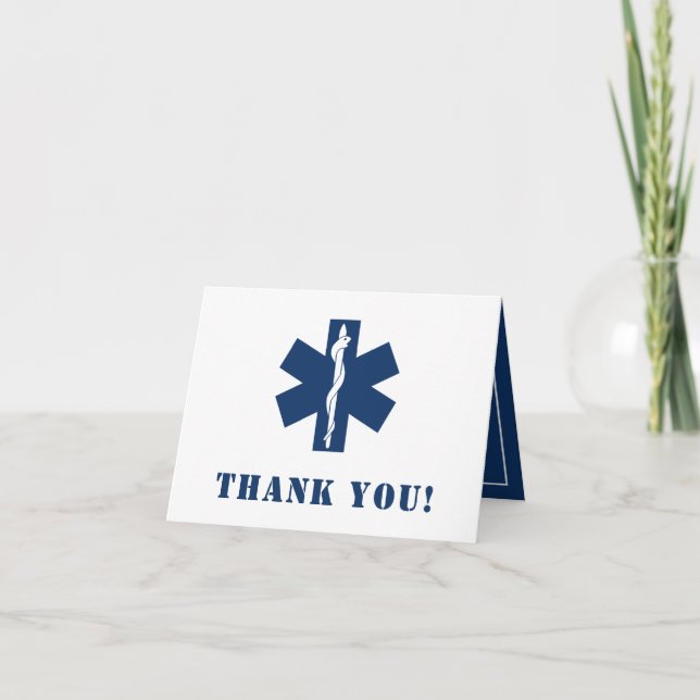 EMT Emergency Medical Services EMS Appreciation Thank You Card (Front)