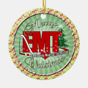 EMT Emergency Medical Technician CHRISTMAS Ceramic Tree Decoration