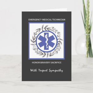 EMT Emergency Medical Technician Sympathy Wreath Card