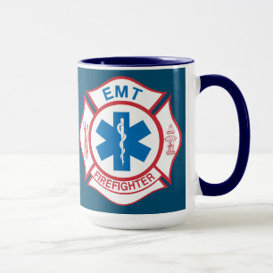 EMT firefighter Symbol background Mug