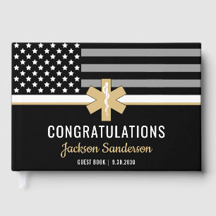 EMT First Responder Thin White Line EMS Retirement Guest Book