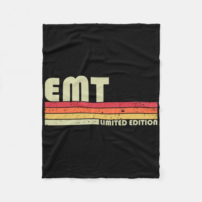 Emt Funny Job Title Profession Birthday Worker Ide Fleece Blanket (Front)