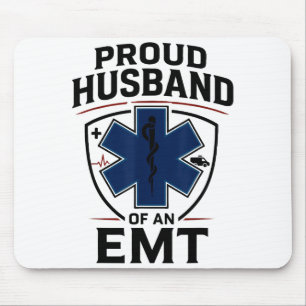 Emt Husband Proud Husband Of An Emt Mouse Mat