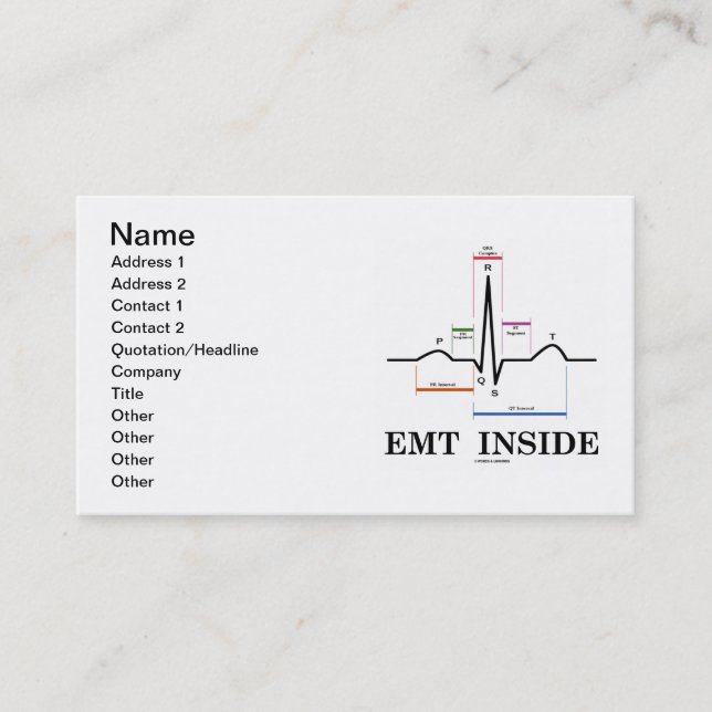 EMT Inside (ECG/EKG Electrocardiogram) Business Card (Front)