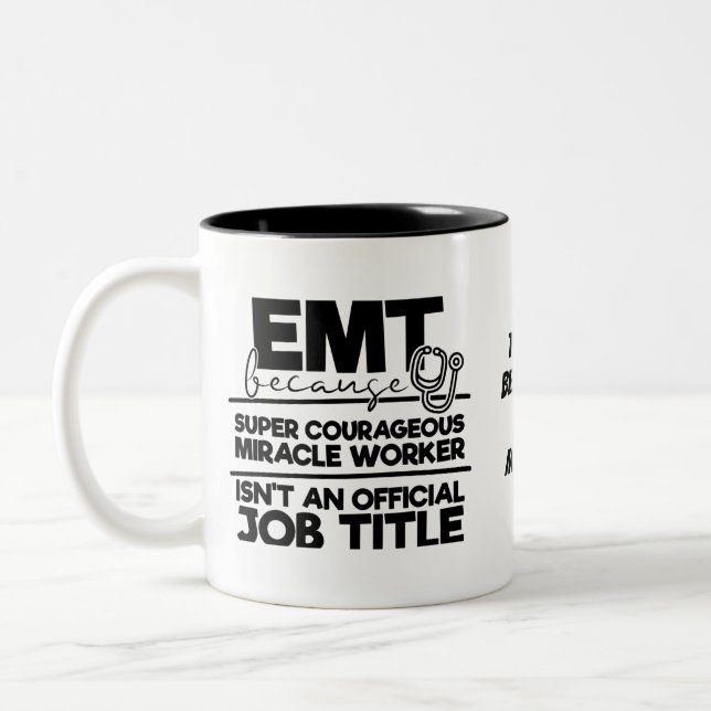 EMT Job Title Two-Tone Coffee Mug (Left)