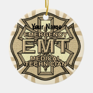 EMT Maltese Cross  Ceramic Tree Decoration