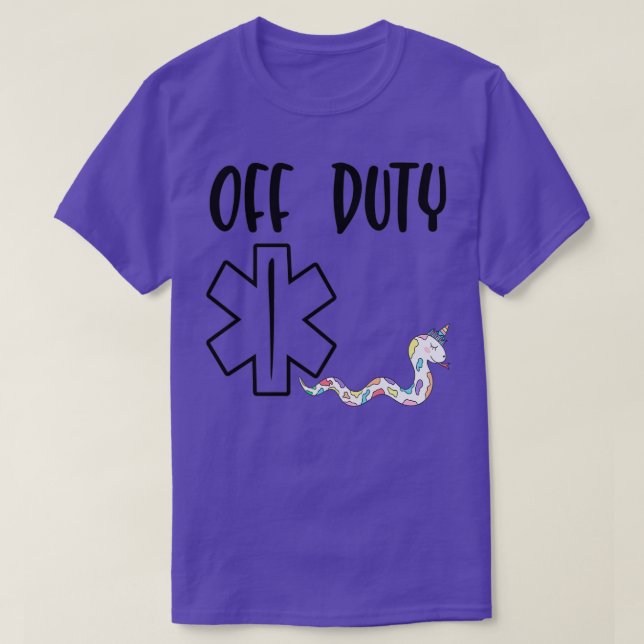EMT Off Duty Funny Doctor Unicorn Snake Gift T-Shirt (Design Front)