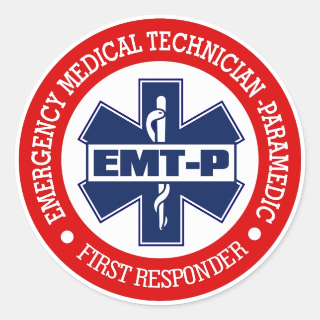 EMT-P (Emergency Medical Tech. -Paramedic) Classic Round Sticker (Front)