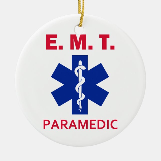EMT Paramedic Ceramic Tree Decoration (Front)