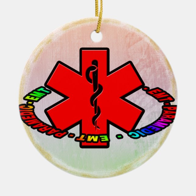 EMT PARAMEDIC CHRISTMAS ORNAMENT MEDICAL CROSS (Front)