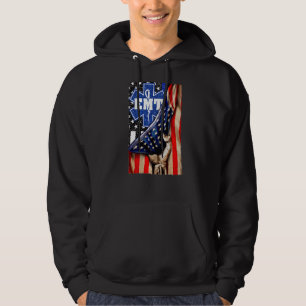 EMT Paramedic First Jesus Responder American Flag Hoodie