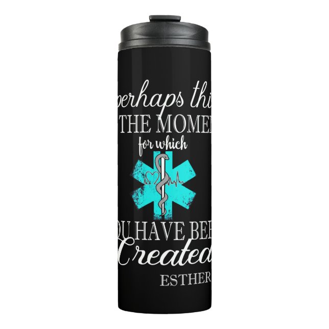 EMT Paramedic Hero Created Bible Verse Covid Thermal Tumbler (Front)