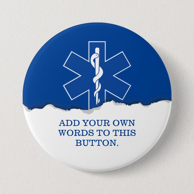 EMT Paramedic Symbol Custom 7.5 Cm Round Badge (Front)