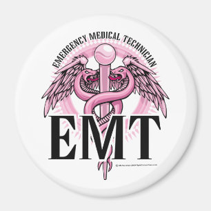 EMT Pink Caduceus Magnet
