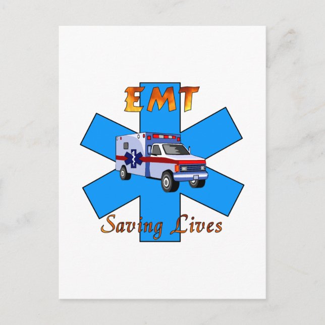 EMT Saving Lives Postcard (Front)