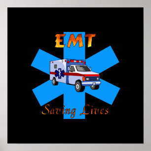 EMT Saving Lives Poster