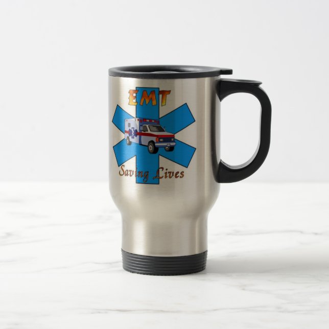 EMT Saving Lives Travel Mug (Right)