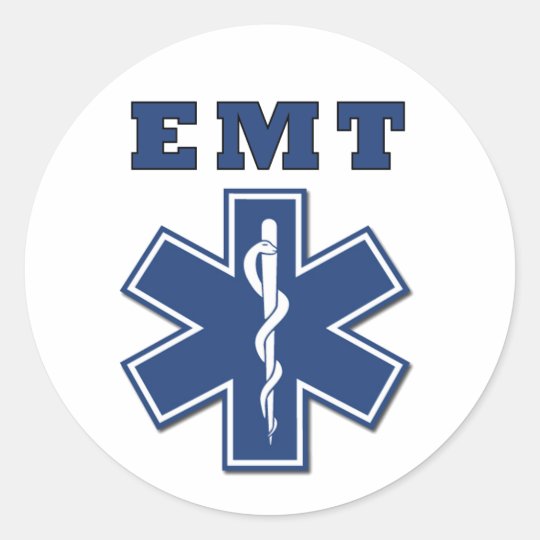EMT Star of Life Classic Round Sticker