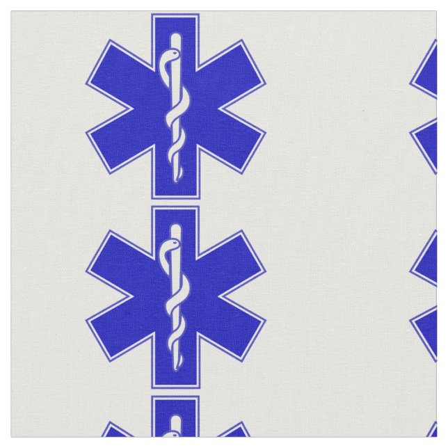 EMT Star of Life Fabric (Close Up)