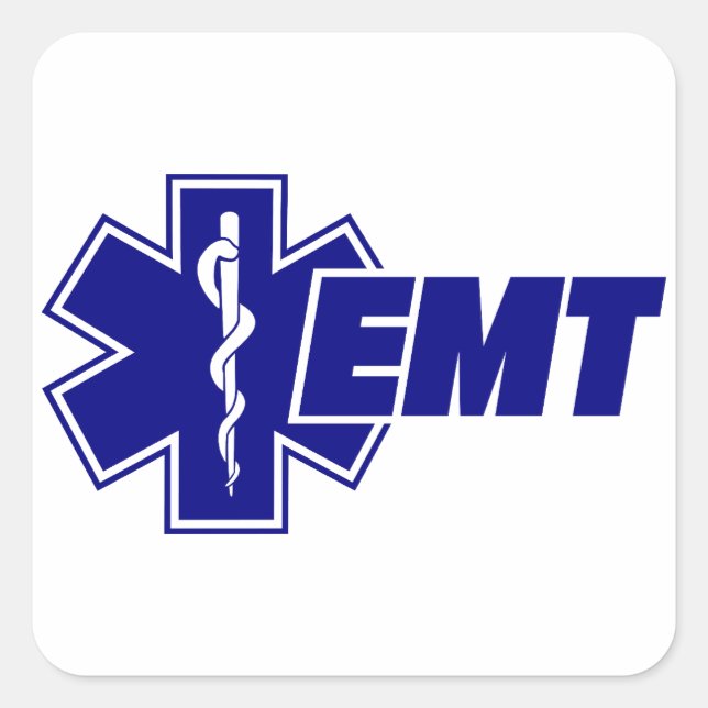 Emt Star of Life, firefighter ems Gift Square Sticker (Front)
