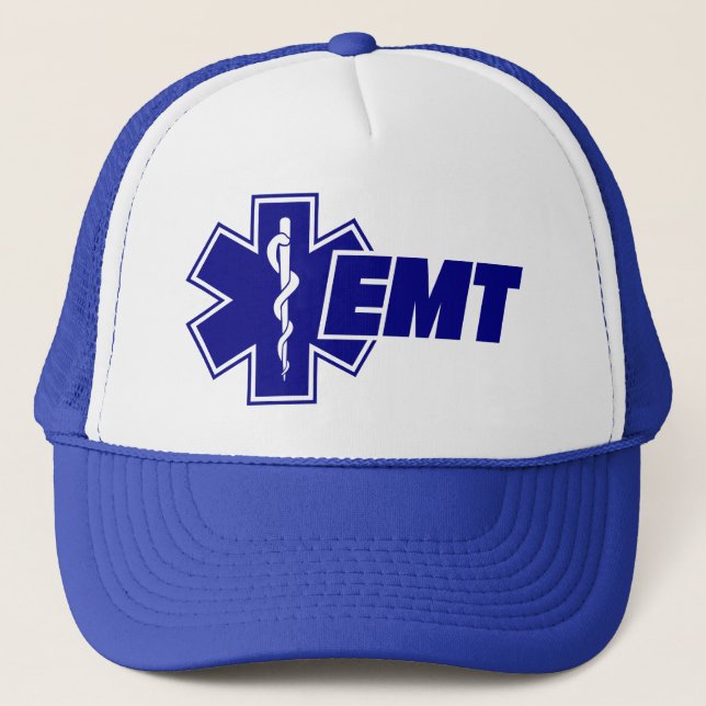 Emt Star of Life,  firefighter ems Gift Trucker Hat (Front)