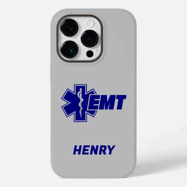 Emt Star of Life, firefighter Personalised Name Case-Mate iPhone Case (Back)