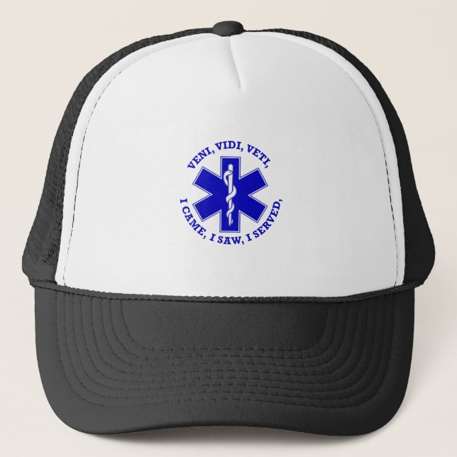 EMT Star Of Life Shield Trucker Hat (Front)