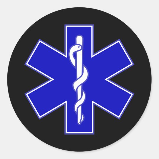 EMT Star of life sticker | Zazzle.co.uk