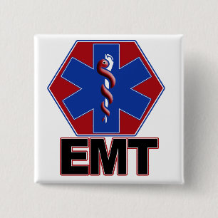 EMT STAR OF LIFE SYMBOL - EMERGENCY MEDICAL TECH 15 CM SQUARE BADGE