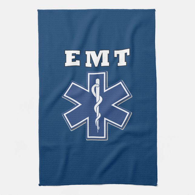 EMT Star of Life Tea Towel (Vertical)