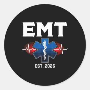 Emt Student Graduation Emt Est Classic Round Sticker