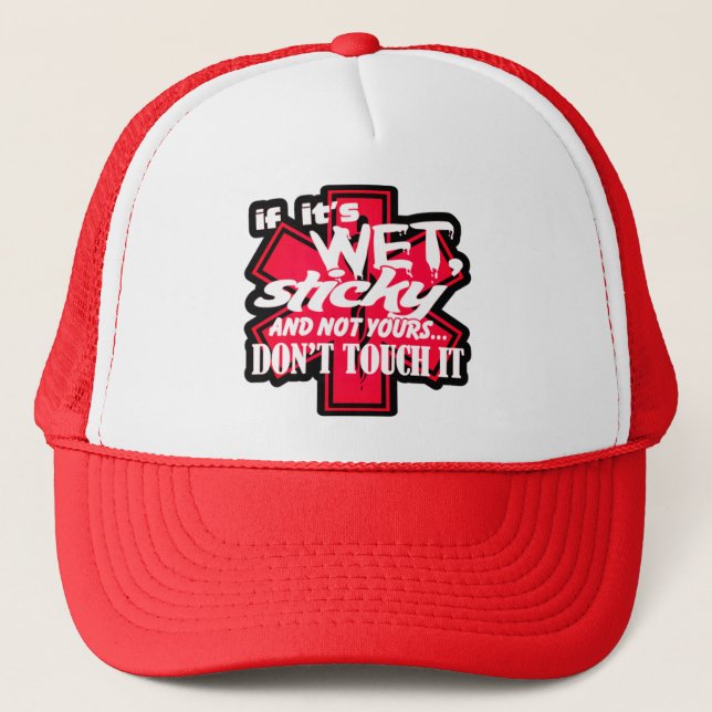 EMT Wet And Sticky Trucker Hat (Front)