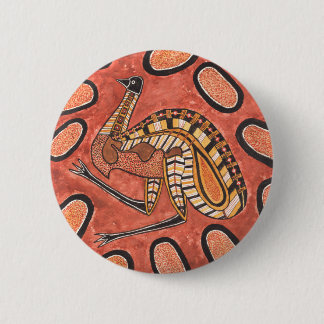 Emu Aboriginal Art Painting 6 Cm Round Badge