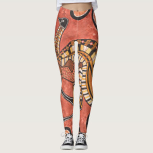 Emu - Aboriginal Inspired Art Painting Leggings