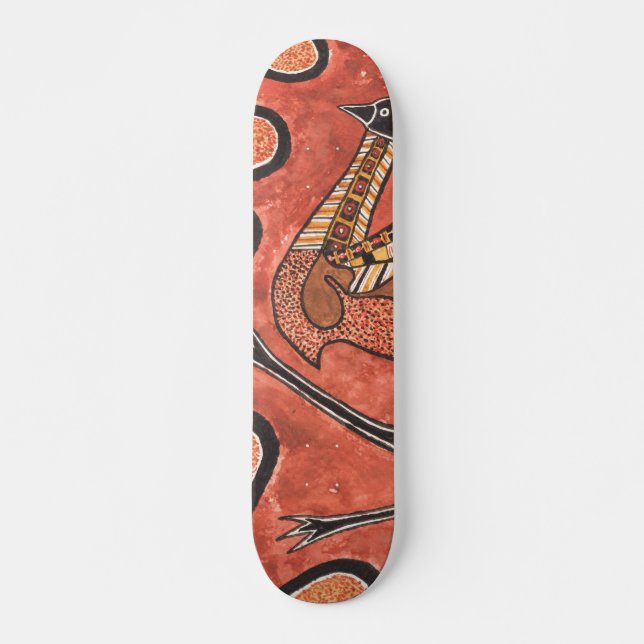 Emu - Aboriginal Inspired Art Painting Skateboard (Front)