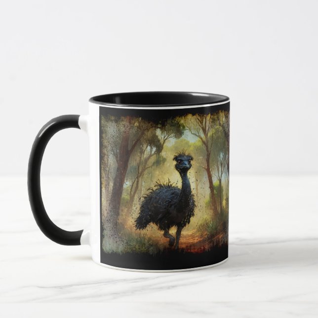 Emu and Australian Outback Forest Mug (Left)