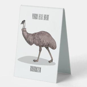 Emu bird cartoon illustration 