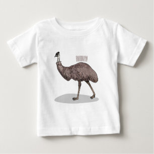 Emu bird cartoon illustration  baby T-Shirt