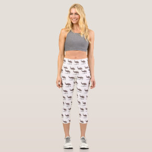 Emu bird cartoon illustration  capri leggings