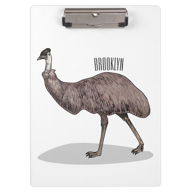 Emu bird cartoon illustration  clipboard (Front)